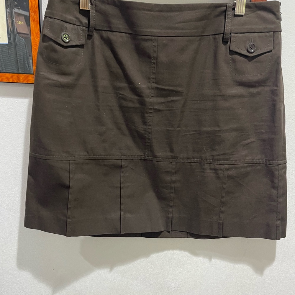 LOFT Chocolate Cotton Skirt